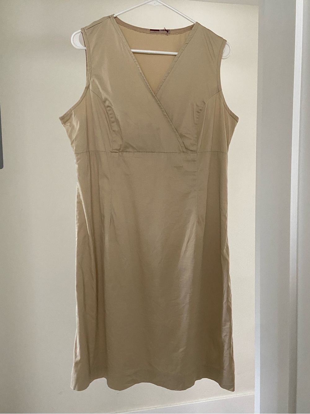 Sleeveless V-Neck Tan Women’s Dress